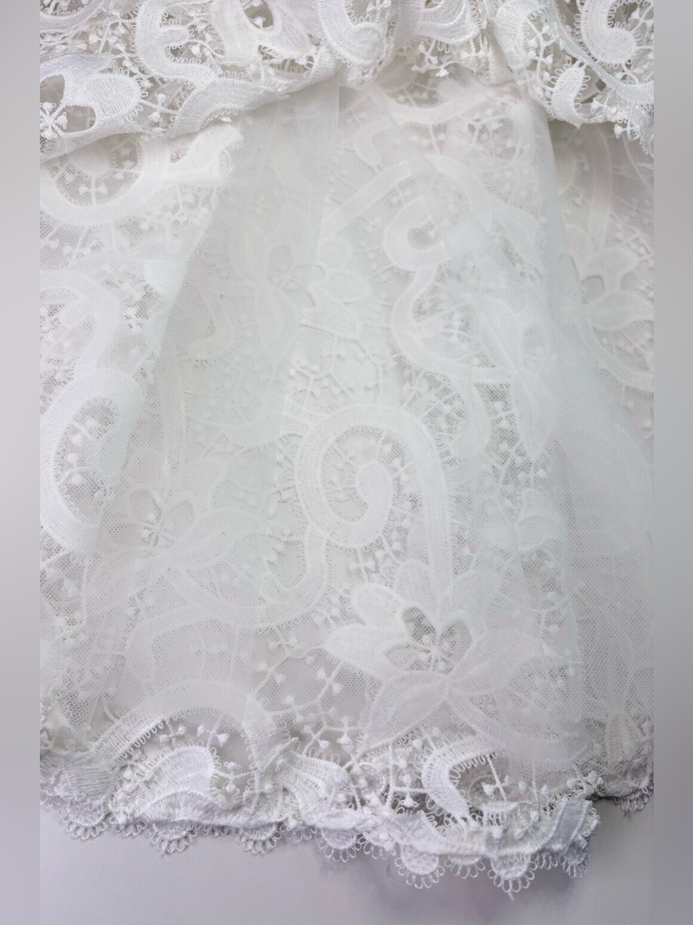 SAYLOR Lesli White Lace Midi Dress XS Bridal Bow Cutout Revolve Free People NWOT - Picture 12 of 16